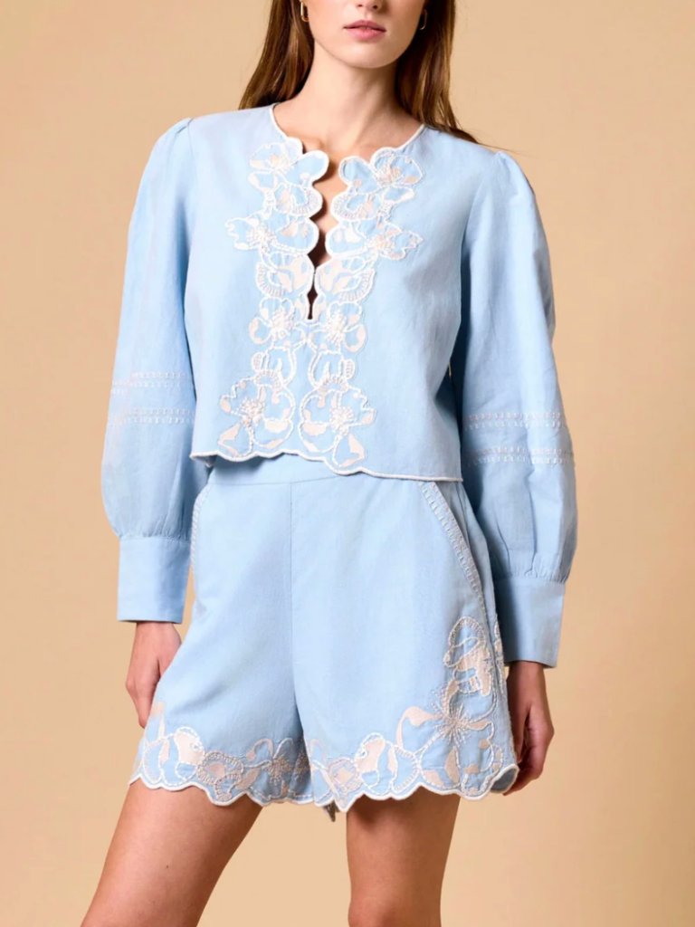Manon Blouse In Glacier Lake